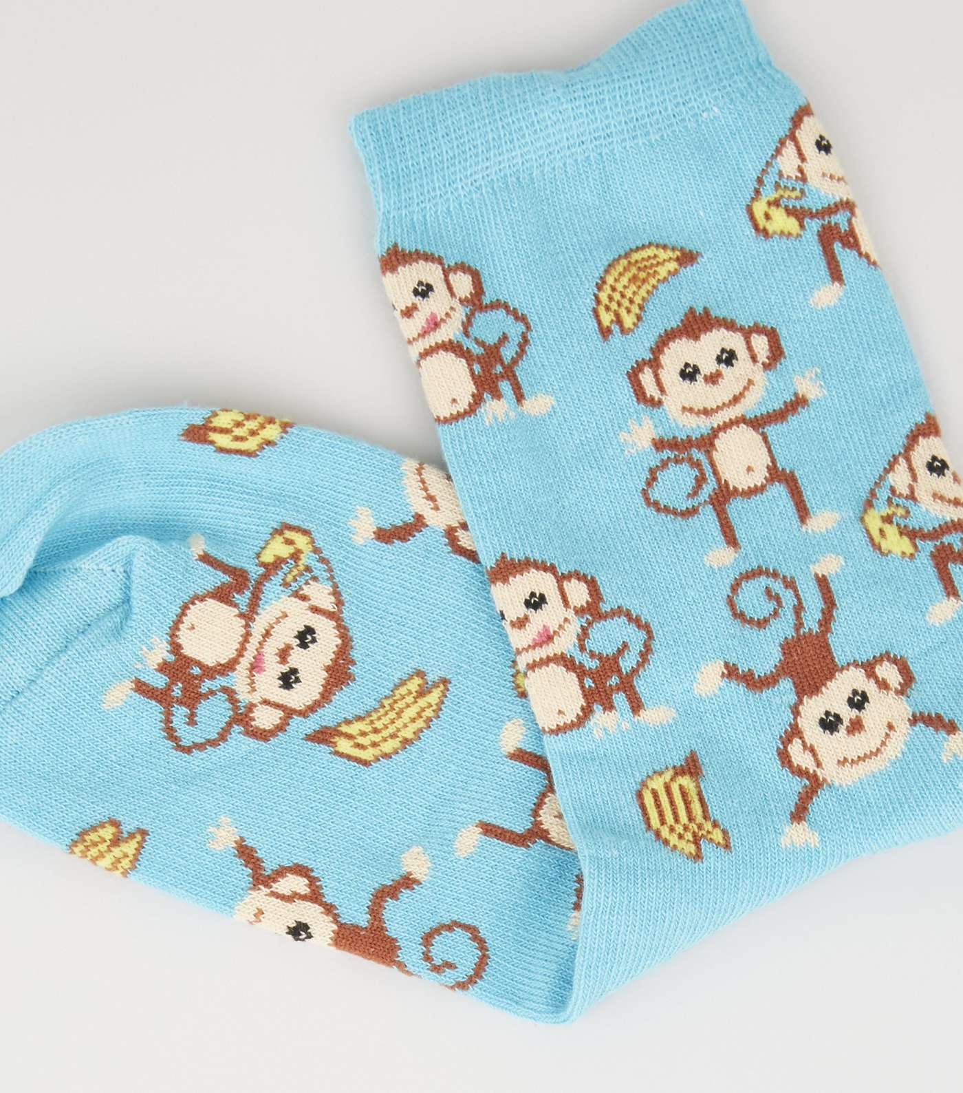 Turquoise Monkey Pattern Socks Image 3
