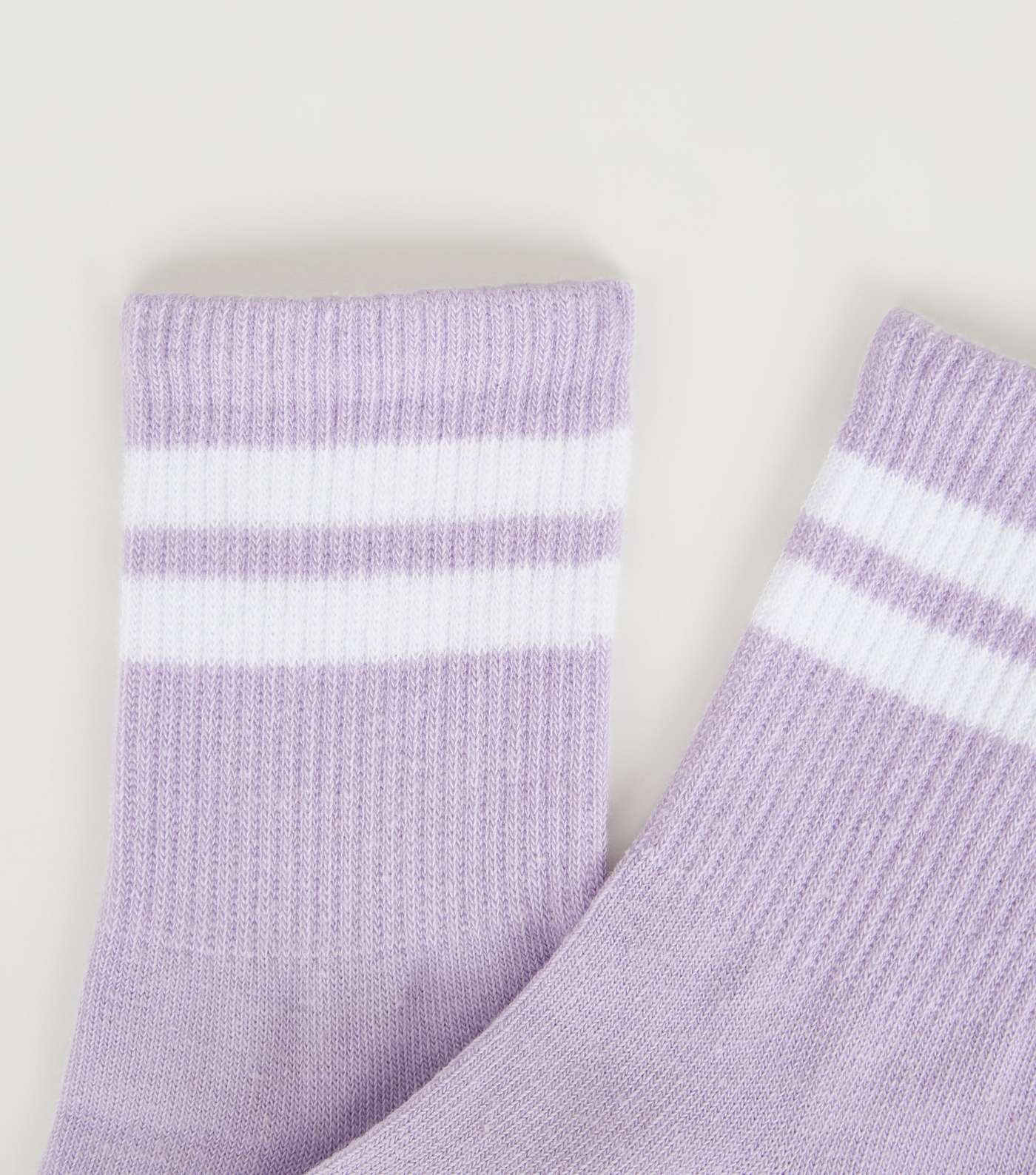 Lilac Stripe Tube Socks Image 3