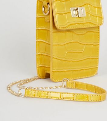 mustard croc bag