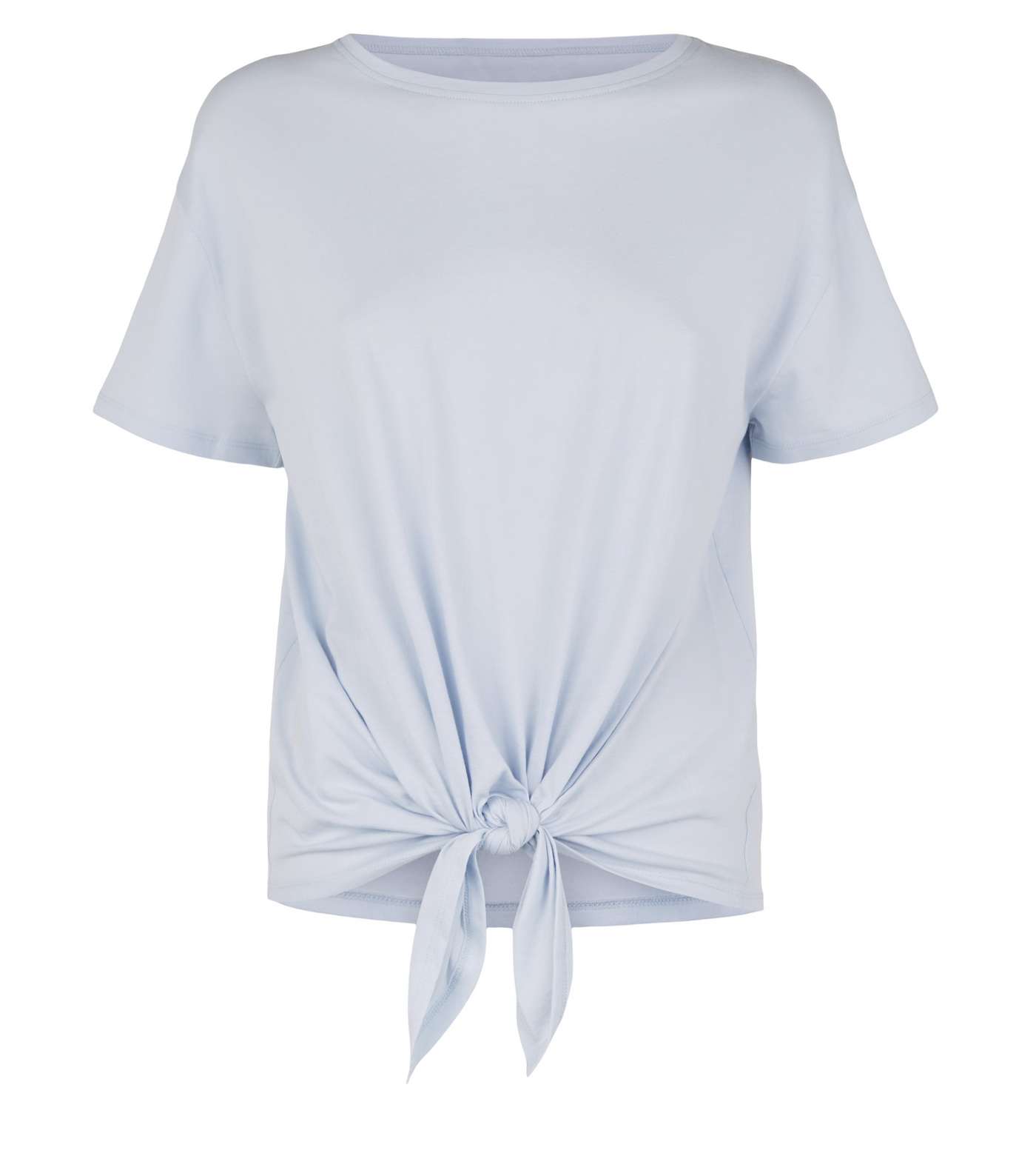 Pale Blue Organic Cotton Tie Front T-Shirt Image 4