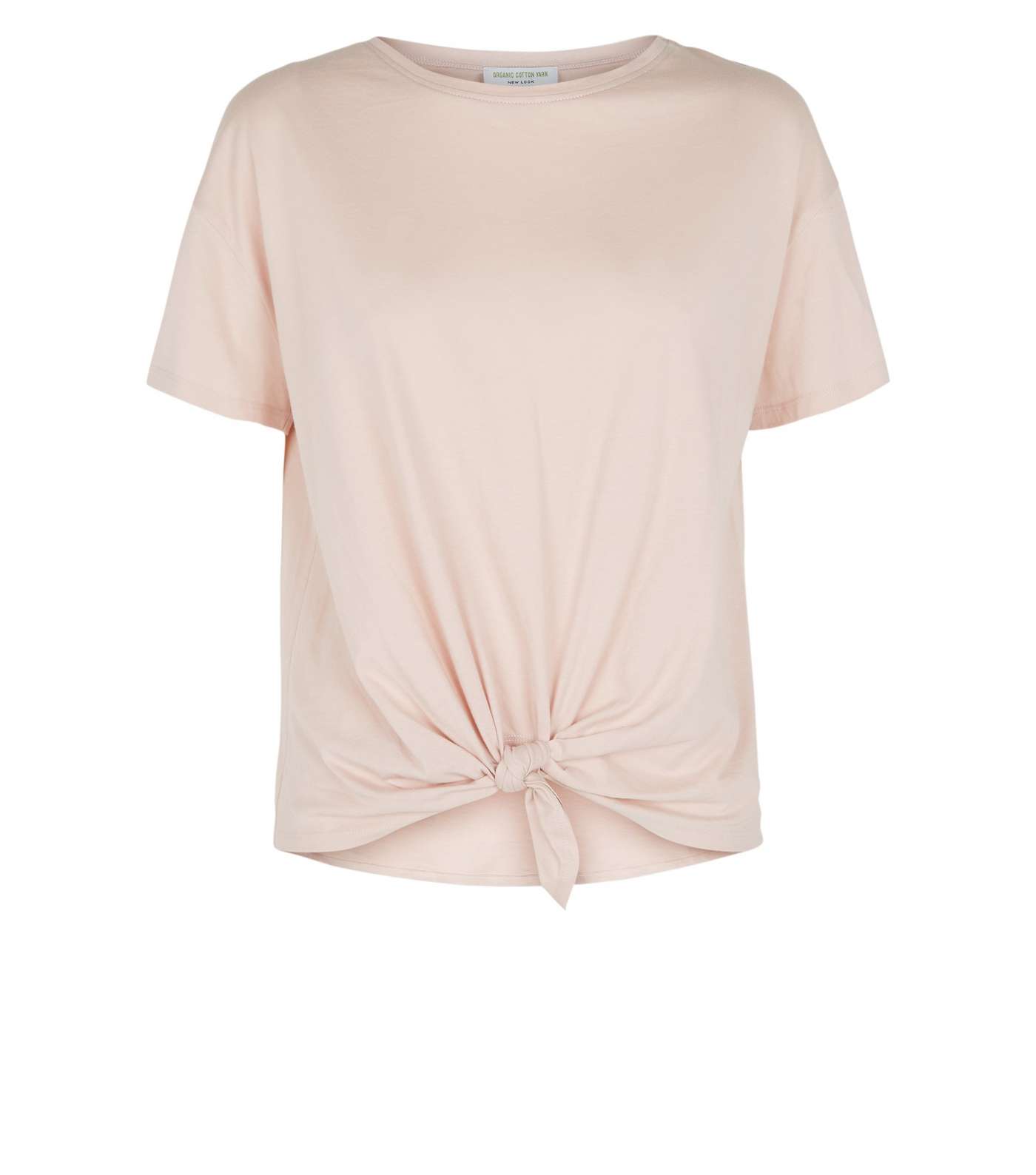 Pale Pink Organic Cotton Tie Front T-Shirt Image 4
