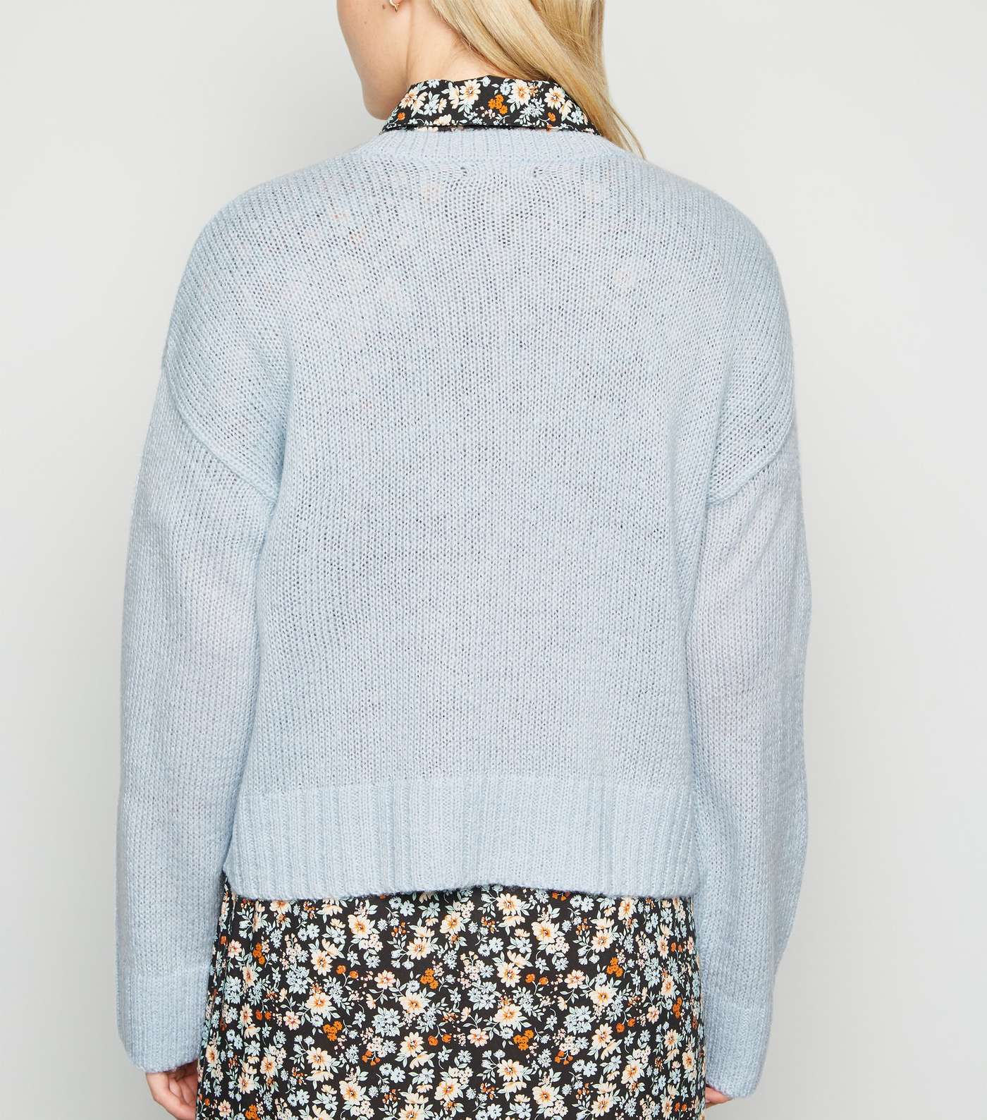 Tall Pale Blue Crew Neck Jumper Image 3
