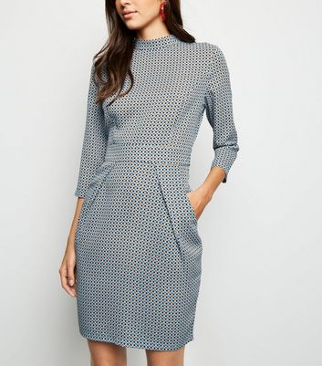 Blue Vanilla Blue Geometric Tulip Dress New Look shop for Blue Vanilla Blue Geometric Tulip Dress New Look at Shopo