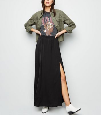 new look black maxi skirt