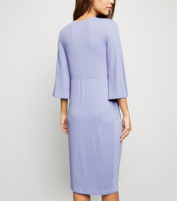 Blue Vanilla Lilac Twist Front Midi Dress New Look shop for Blue Vanilla Lilac Twist Front Midi Dress New Look at Shopo