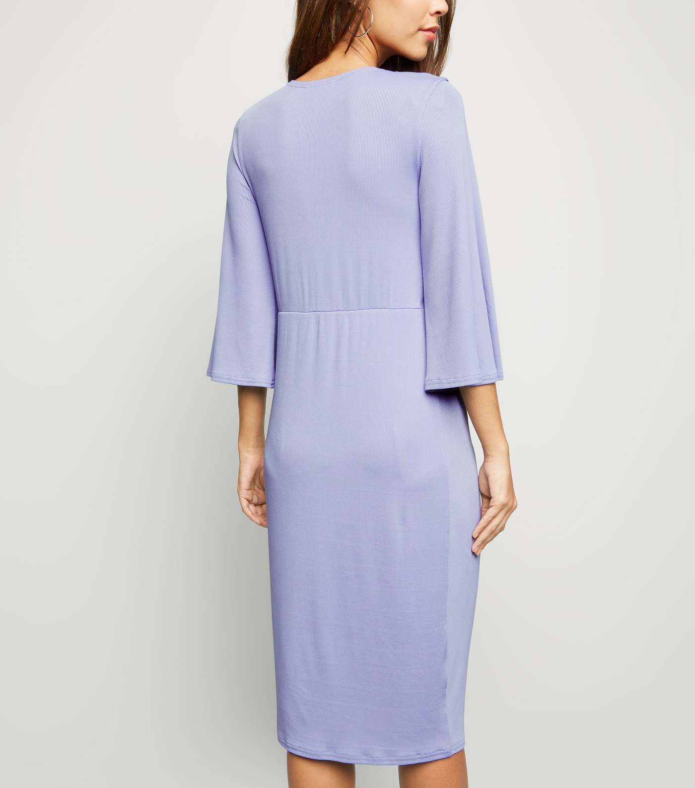 Blue Vanilla Lilac Twist Front Midi Dress Image 3