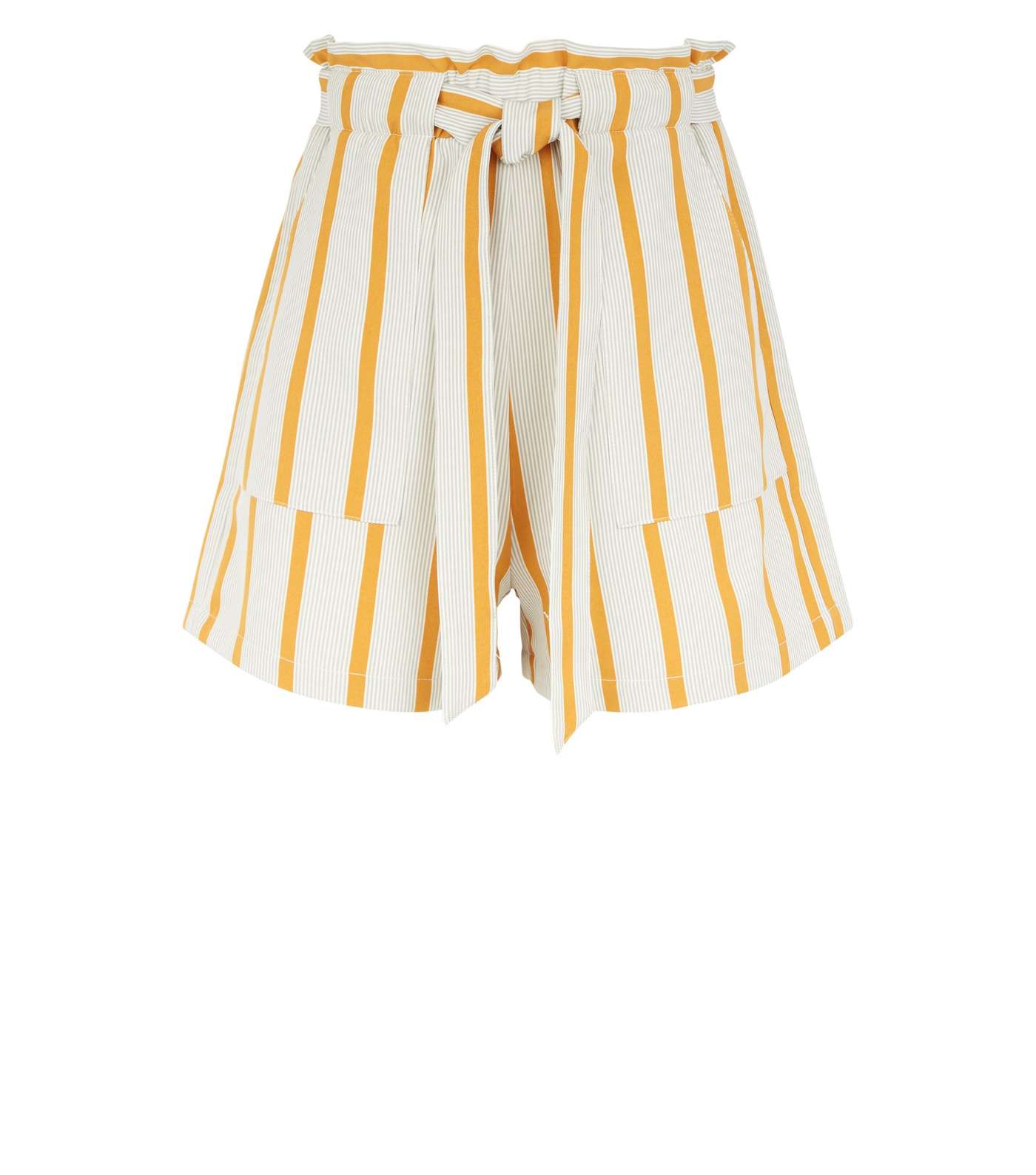 White Stripe High Waist Shorts Image 4