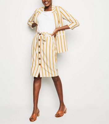 White Stripe High Waist Pencil Skirt New Look shop for White Stripe High Waist Pencil Skirt New Look at Shopo