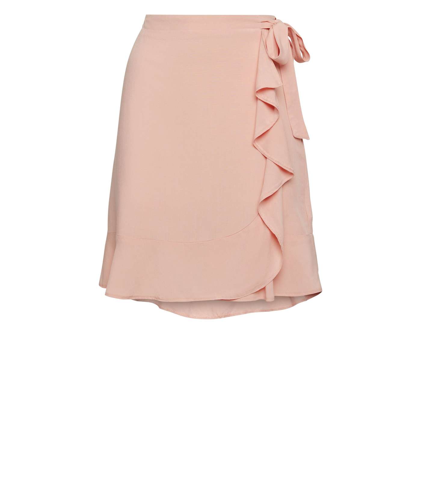 Pink Ruffle Front Wrap Mini Skirt Image 4