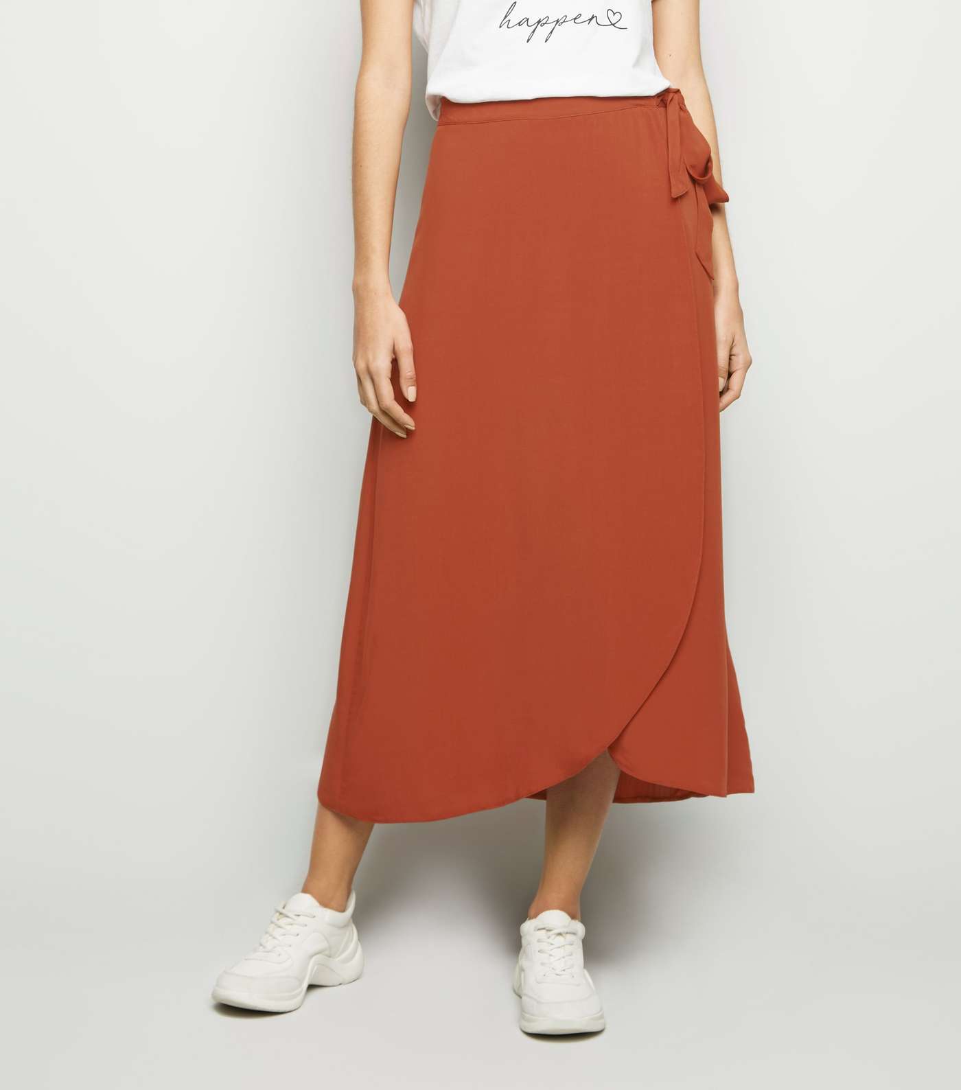 Rust Wrap Midi Skirt Image 2
