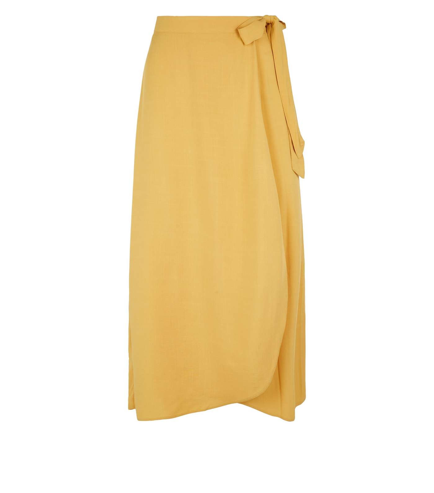 Mustard Wrap Midi Skirt Image 4