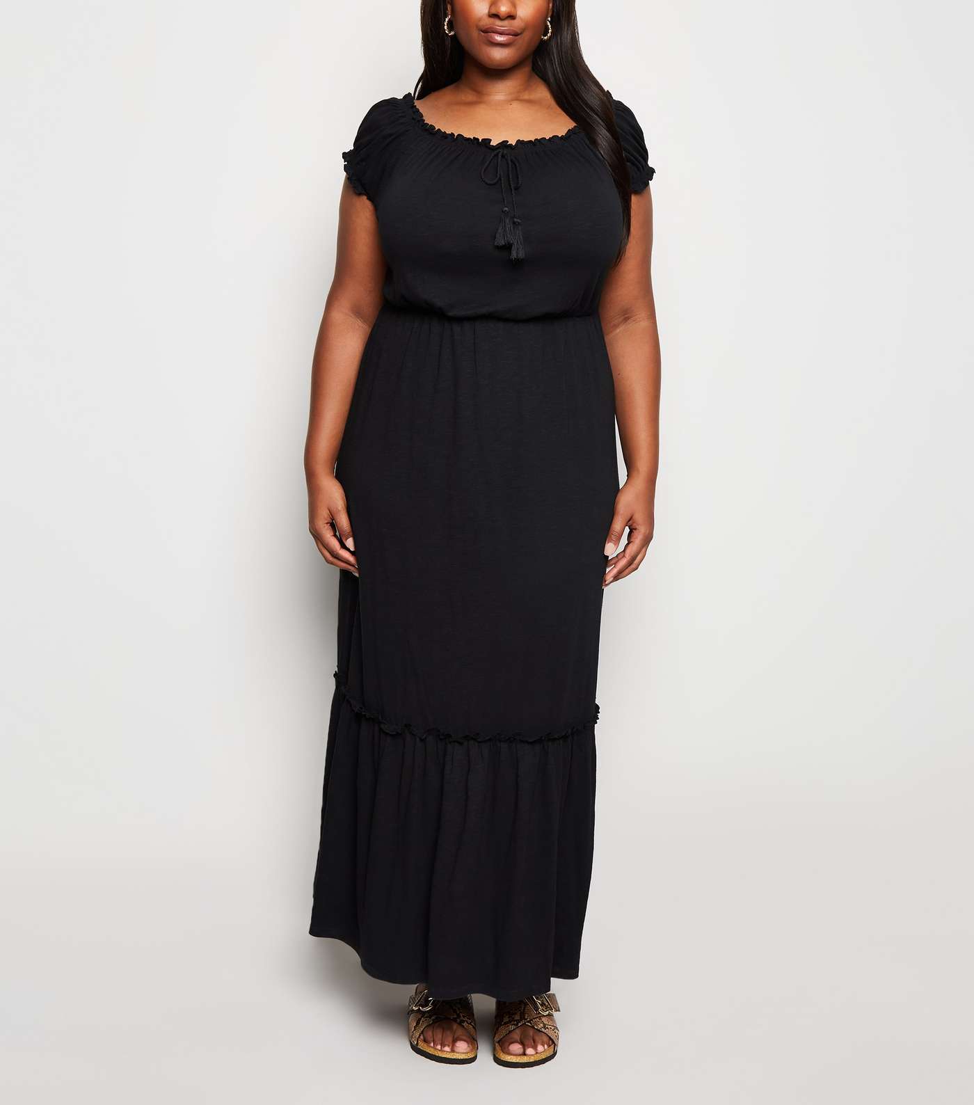 Curves Black Jersey Maxi Dress