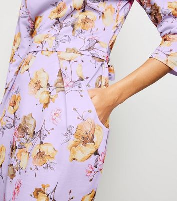 Blue Vanilla Lilac Floral Tulip Dress New Look shop for Blue Vanilla Lilac Floral Tulip Dress New Look at Shopo