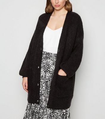 long black knitted cardigan