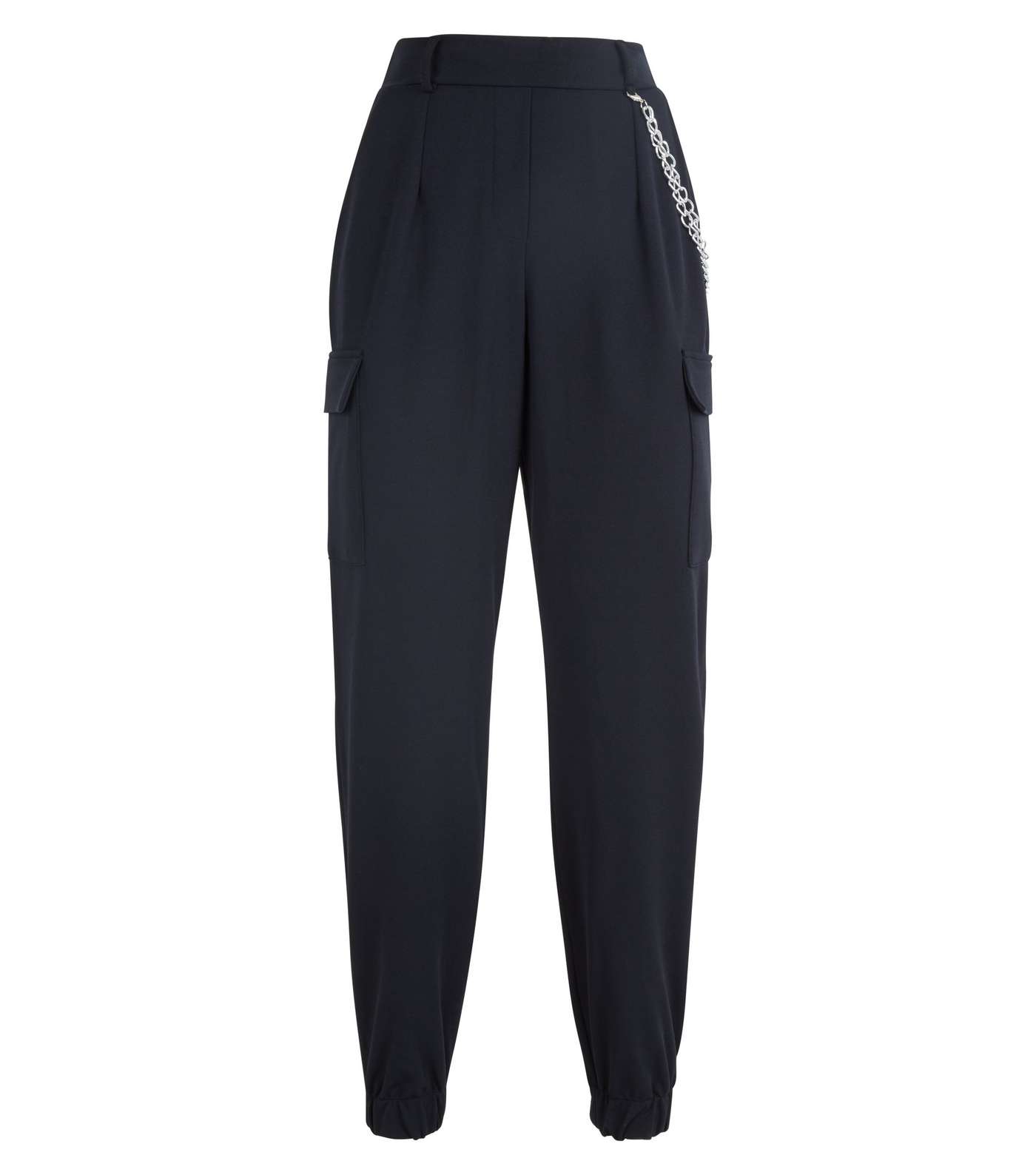 Black Chain Side Utility Joggers Image 4