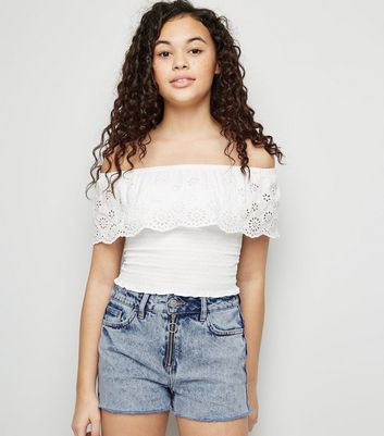 new look girls denim shorts