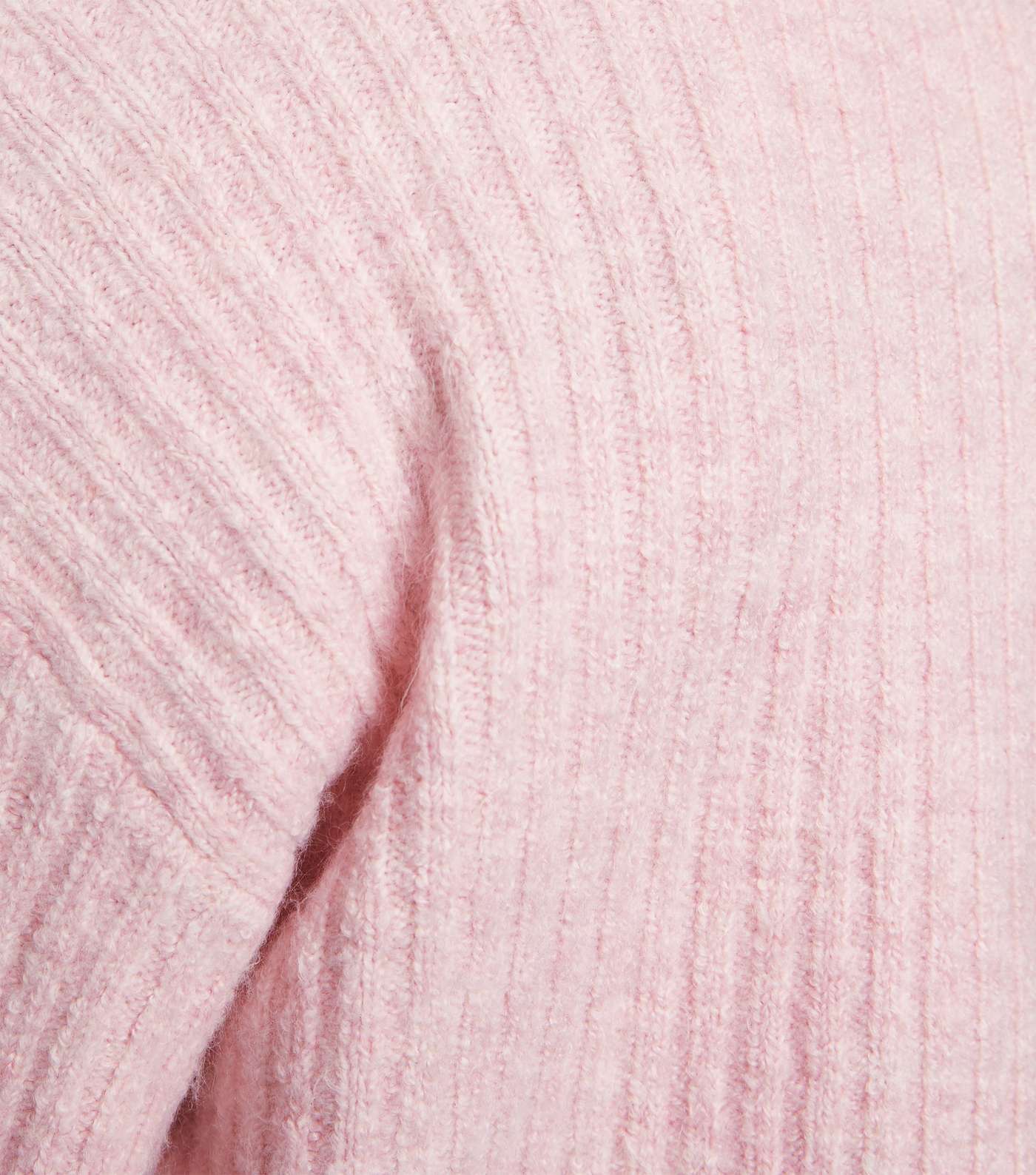 Girls Pink Ribbed Long Sleeve Jumper  Image 6