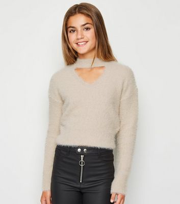 cream fluffy jumper uk