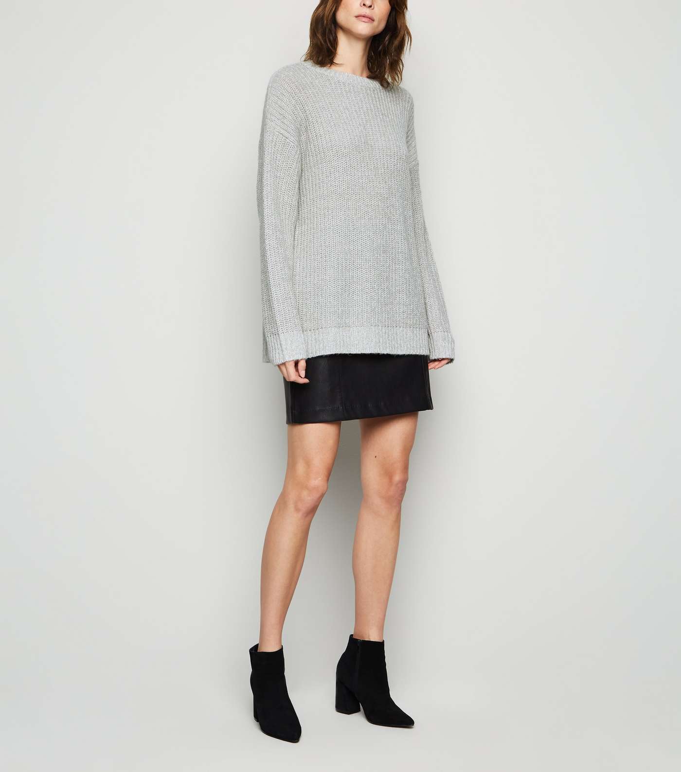 Tall Pale Grey Long Jumper Image 2