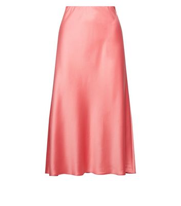 Mid length 2025 satin skirts pink