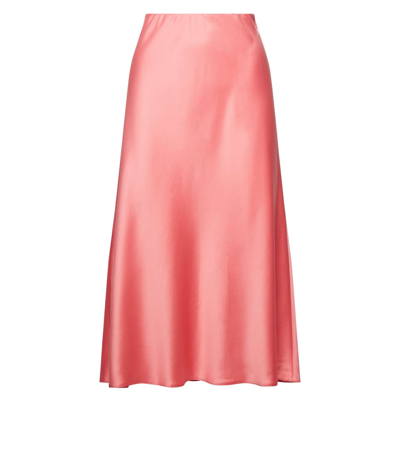 Petite Mid Pink Satin Bias Cut Midi Skirt  Image 4