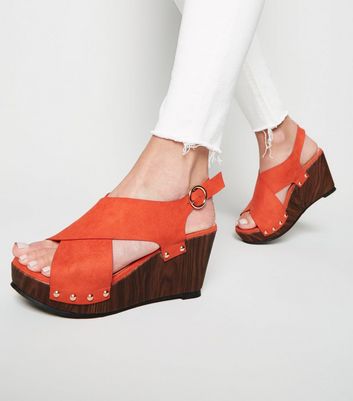 new look orange wedges