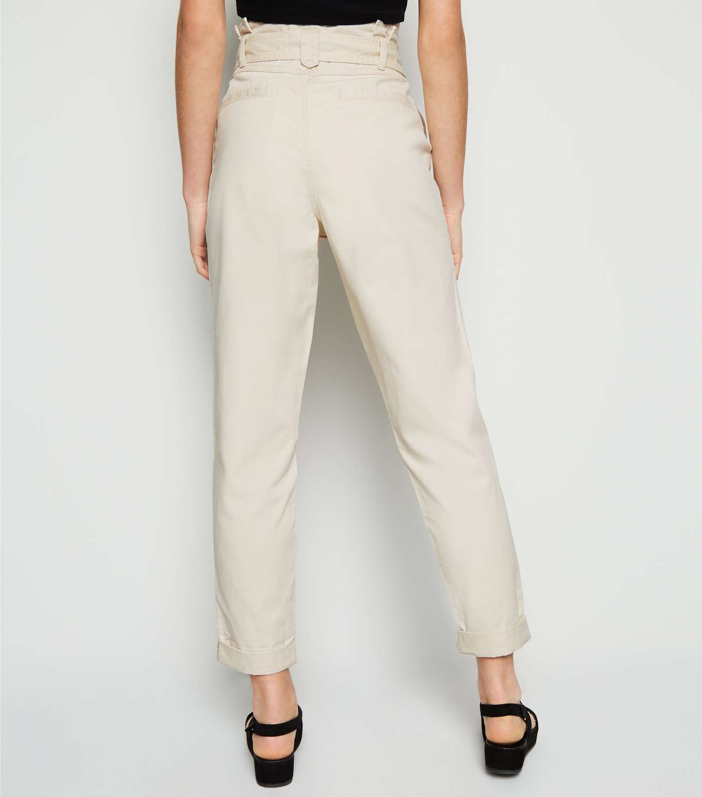 Off White High Waist Tapered Denim Trousers Image 3