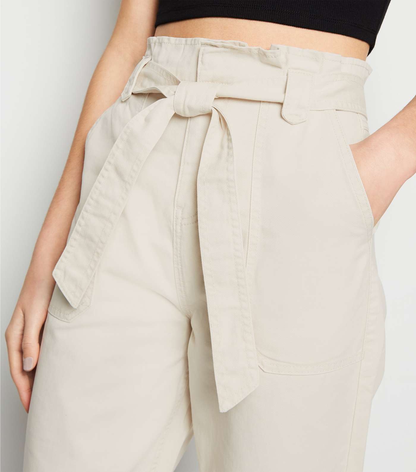 Off White High Waist Tapered Denim Trousers Image 5