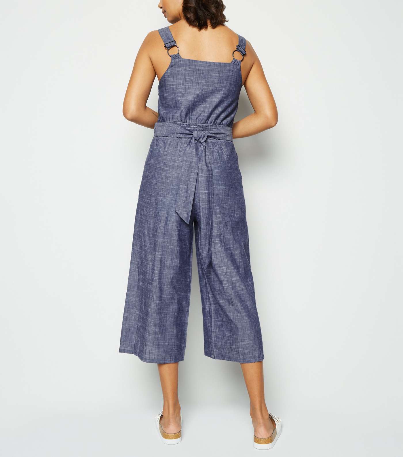 Blue Vanilla Blue Button Front Chambray Jumpsuit Image 2