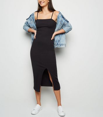 casual midi dress black