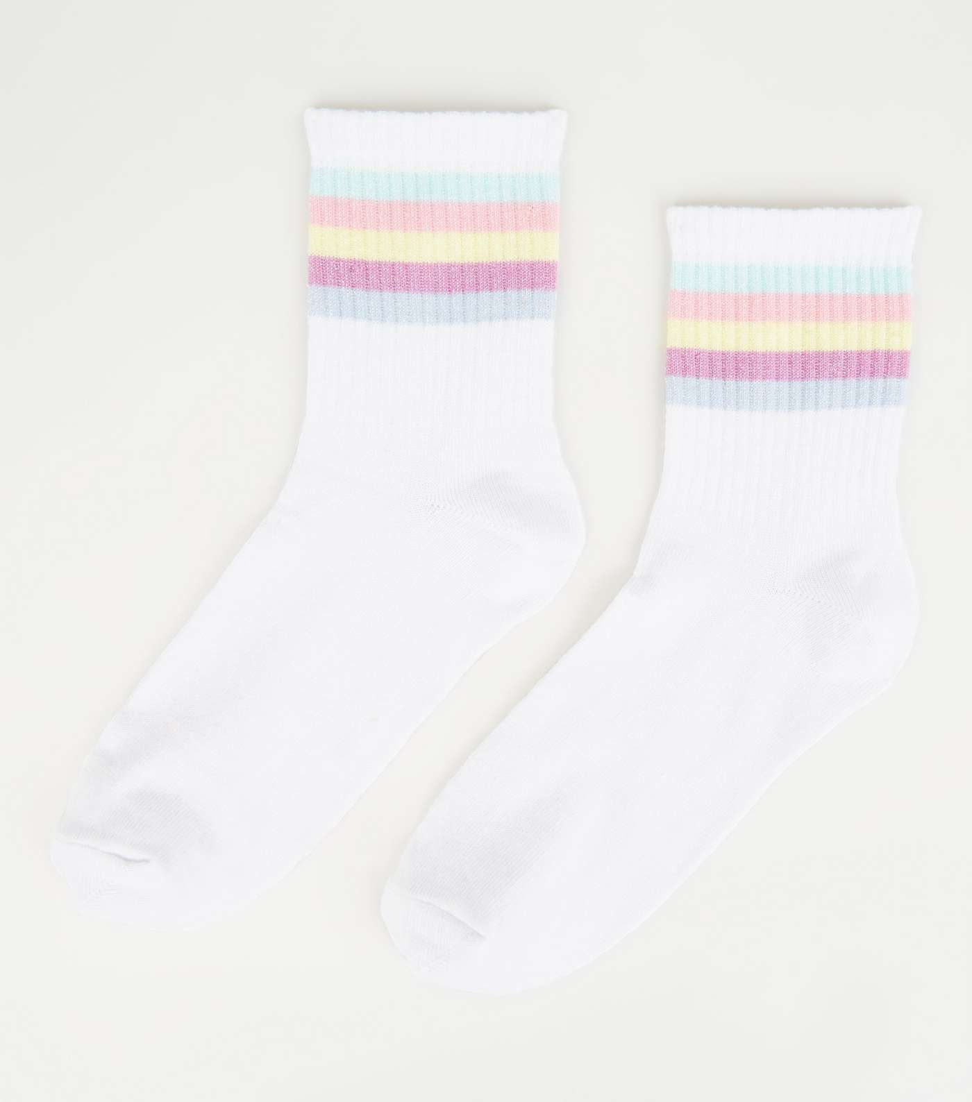 Multicoloured Pastel Rainbow Stripe Socks