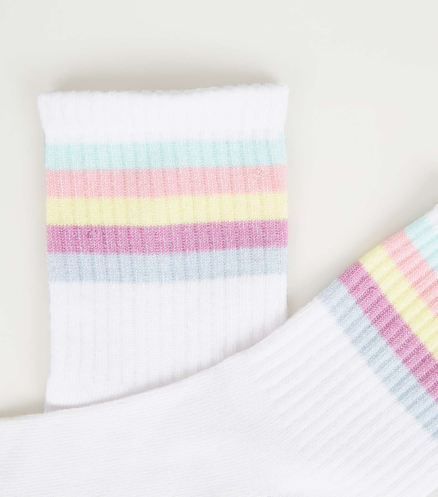 Multicoloured Pastel Rainbow Stripe Socks Image 3