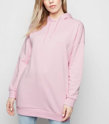 Pink Longline Hoodie New Look