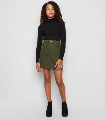 khaki skirt denim