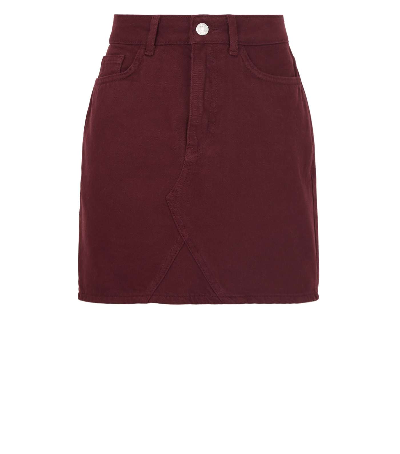 Girls Burgundy Denim Skirt Image 4