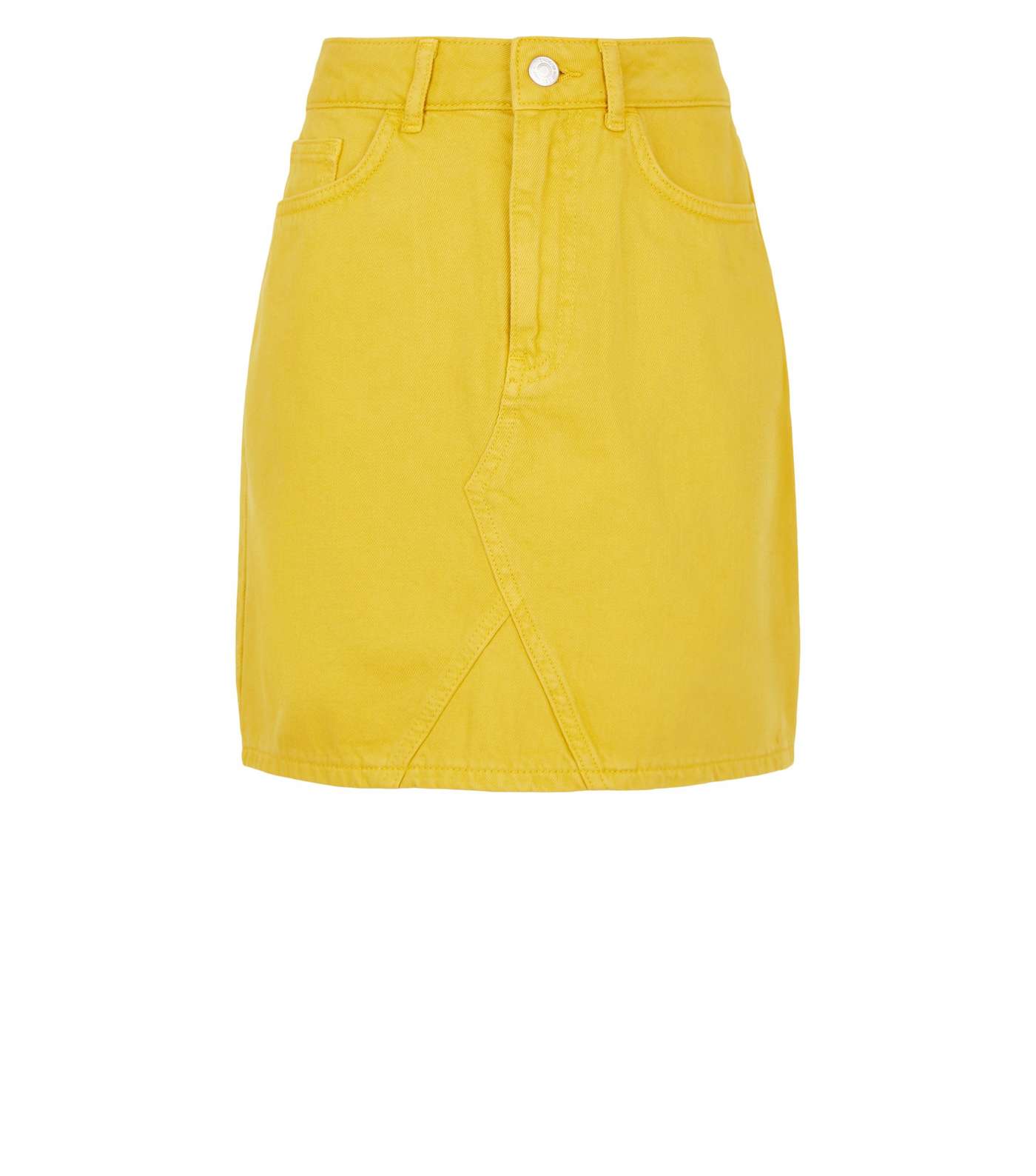 Girls Mustard Denim Mini Skirt Image 4