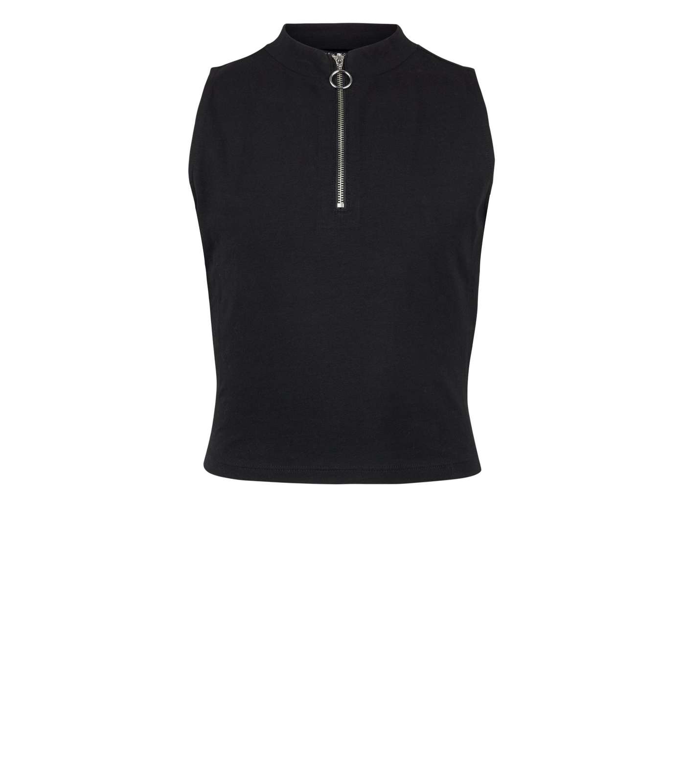 Girls Black Ring Zip Sleeveless Vest Image 4