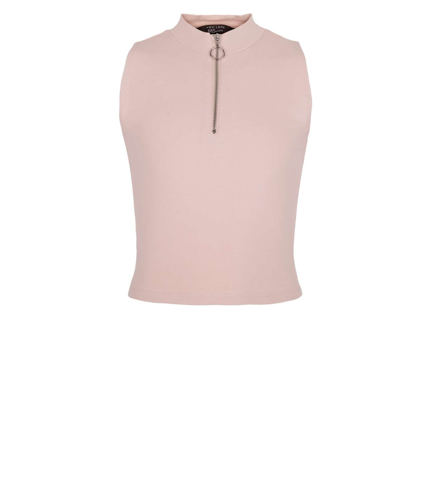 Girls Pale Pink Ring Zip Sleeveless Vest Image 4