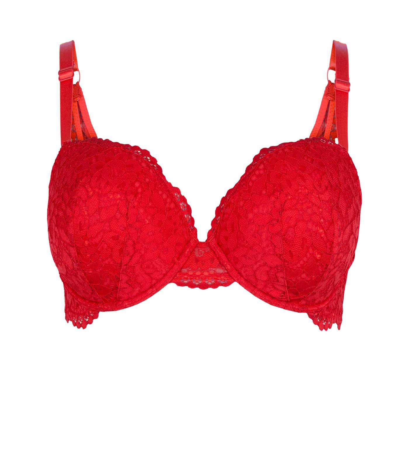 Curves Red Lace Plunge Bra Image 3