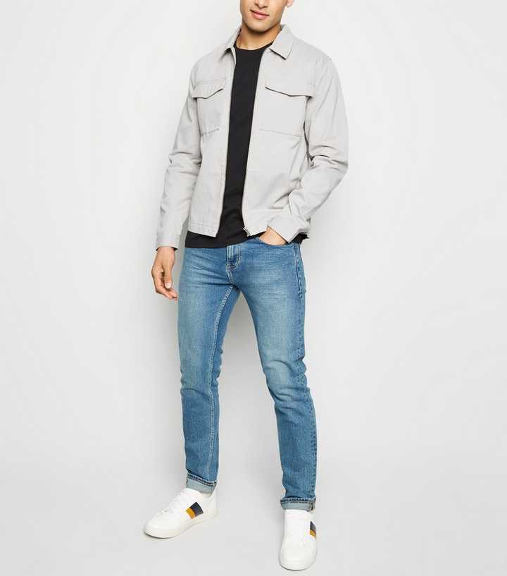 Grey Utility Zip Front Shacket | New Look