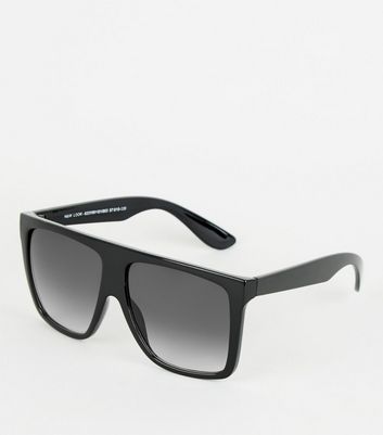 black flat top oversized sunglasses
