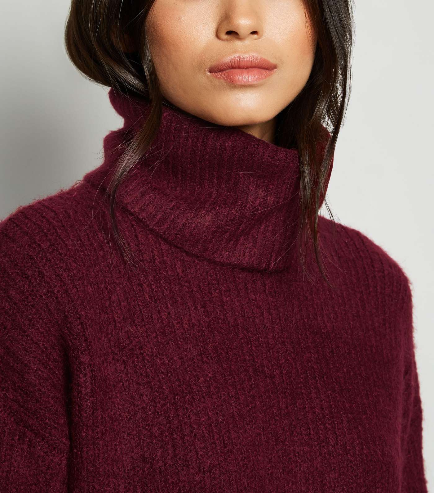 Burgundy Slouchy Roll Neck Jumper Image 5