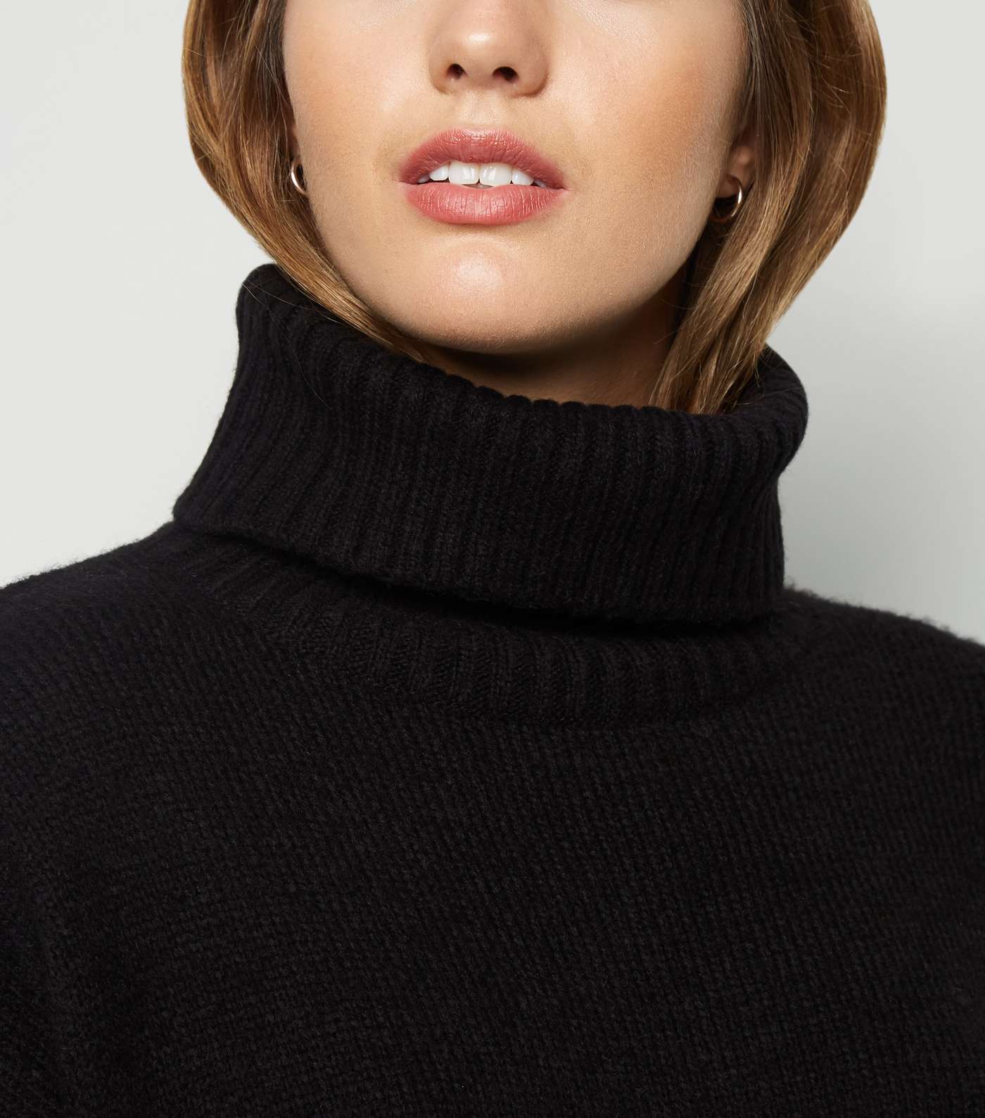 Black Slouchy Roll Neck Batwing Jumper Image 5