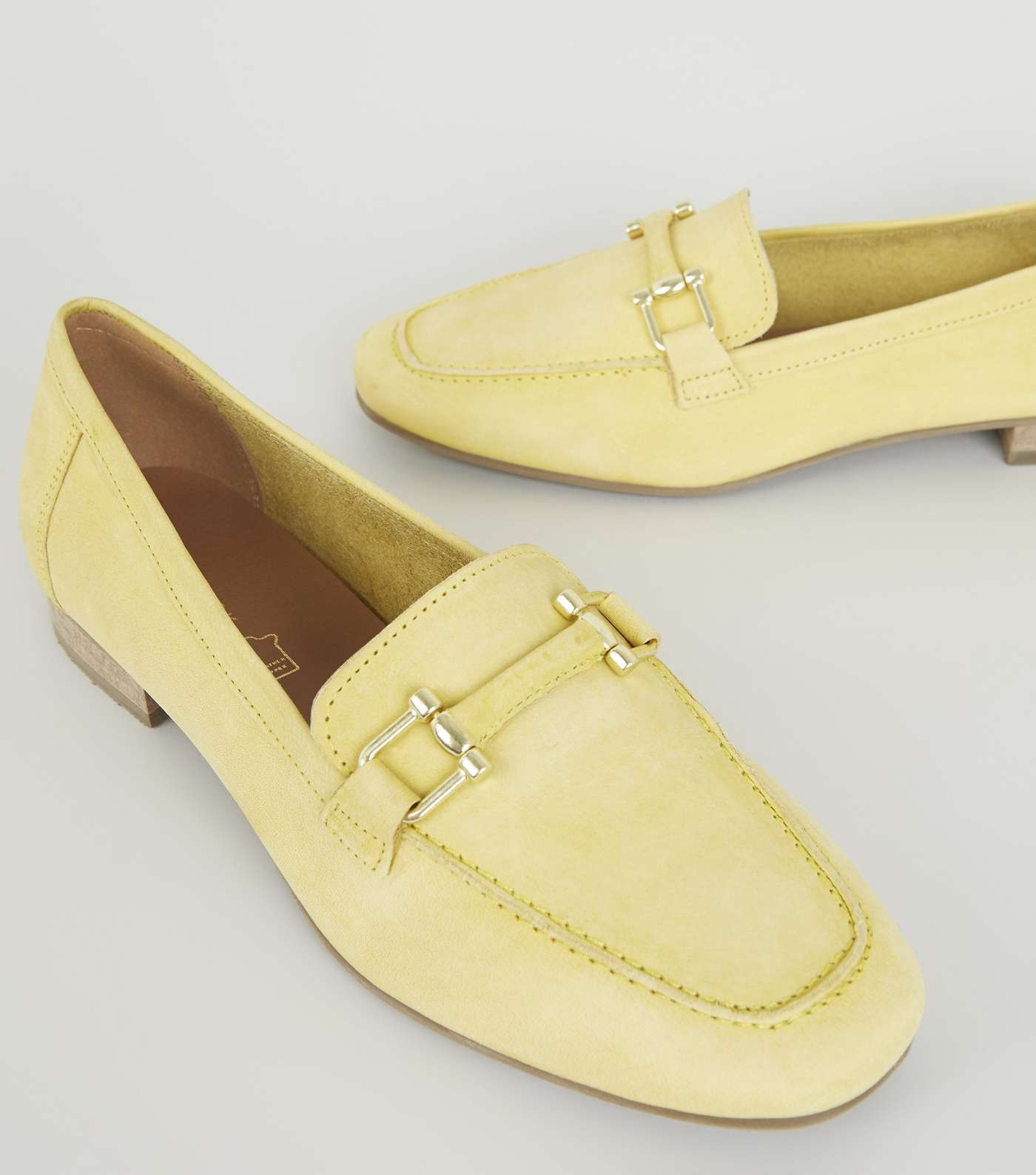 Yellow Leather Bar Front Loafers Image 4