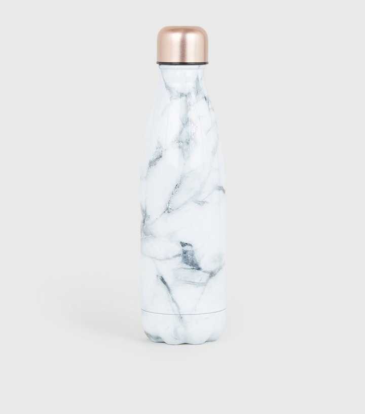 White Marble Effect 500ml Metal Bottle