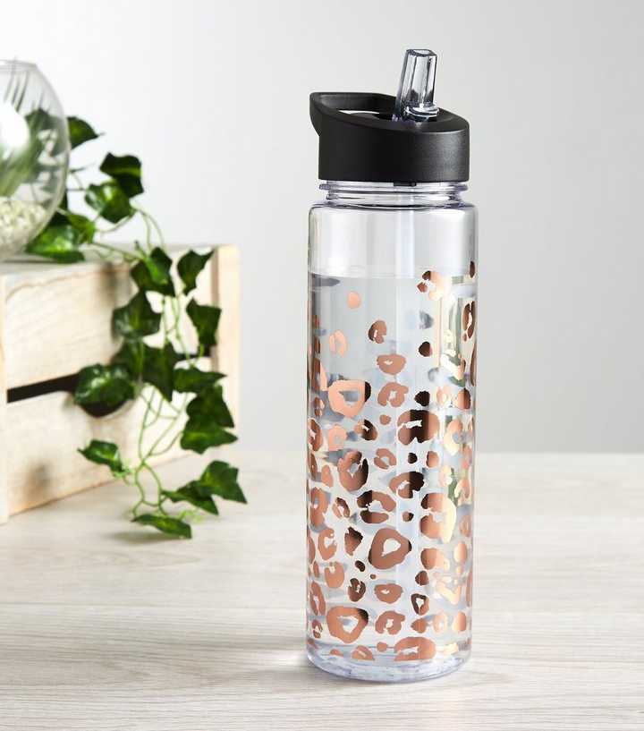  Simple Modern Leopard Water Bottle with Straw Lid