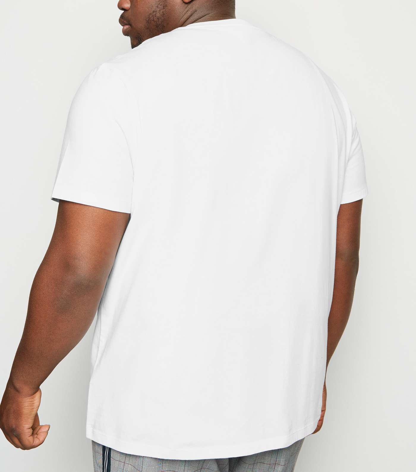 Plus Size White Crew Neck T-Shirt Image 3