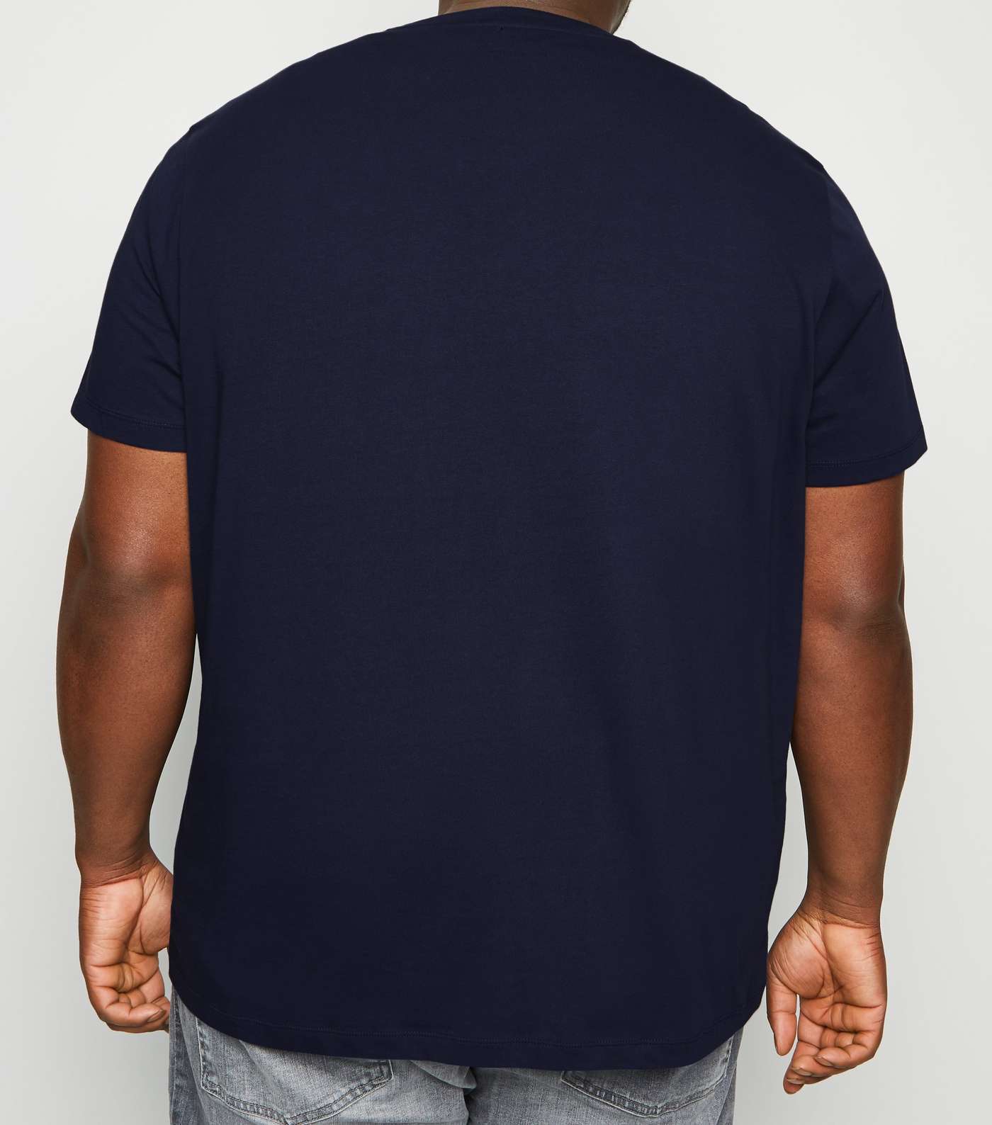 Plus Size Navy Crew Neck T-Shirt Image 3
