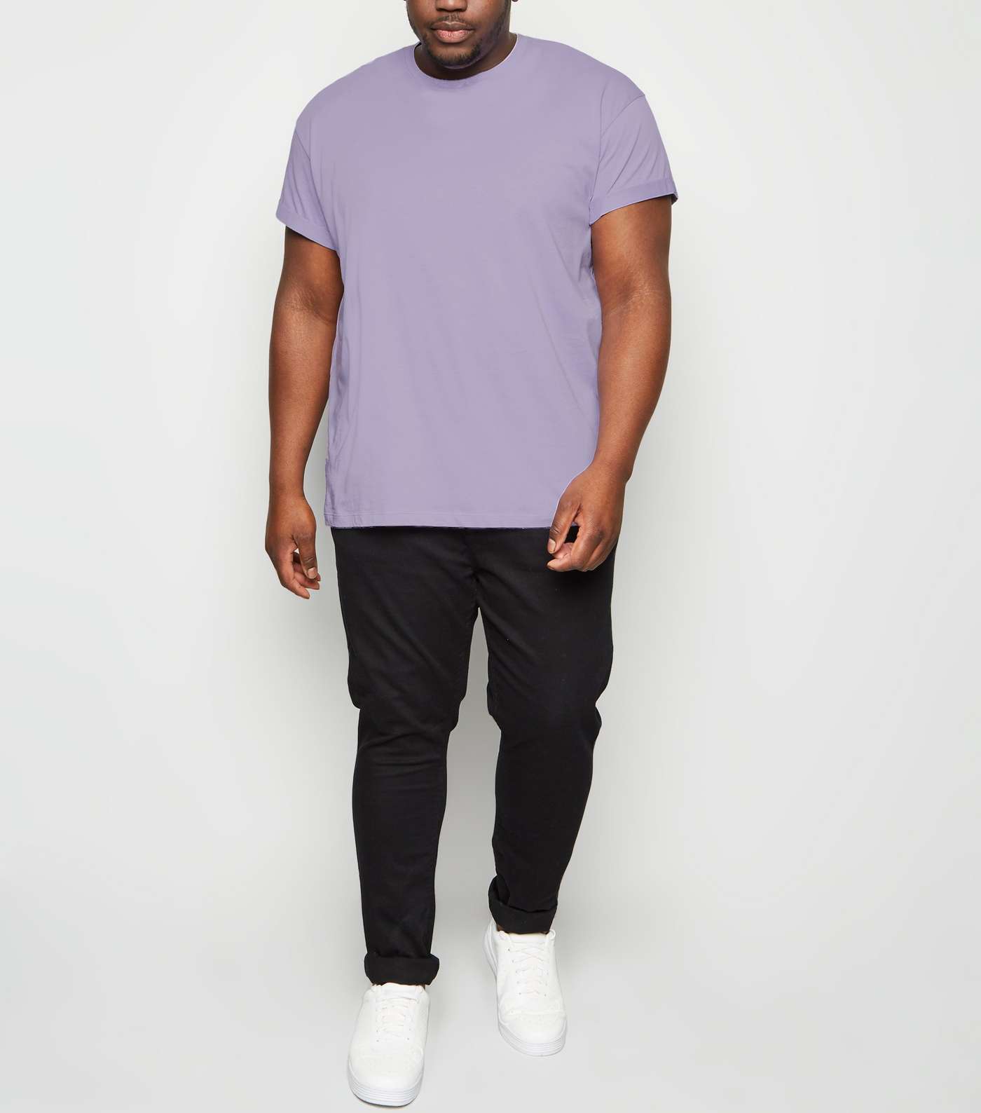 Plus Size Lilac Roll Sleeve T-Shirt Image 2