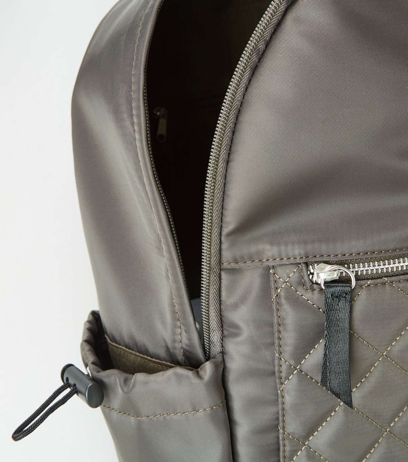 Khaki Shell Quilted Front Backpack Image 4